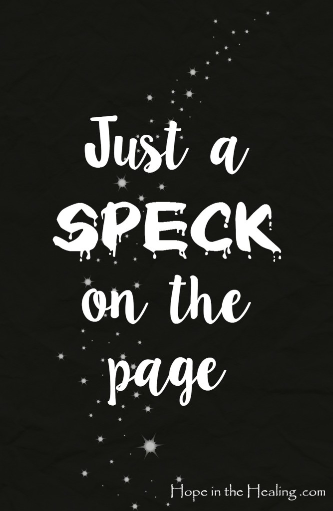 Just a speck on the page